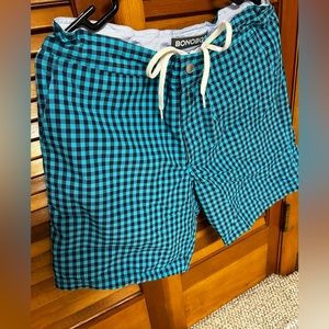 Bonobos Blue Gingham Board / Swim Shorts. Size 31 waist. Mens. Excellent.